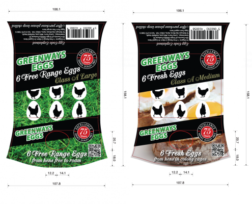Product packaging design egg box Greenways Eggs